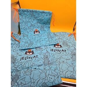Jellycat London 4 Drawstring Dust Bags 15" X 23" & 15"X11 Blue Jelly Cat Plush